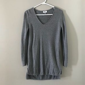 Grey V-neck sweater
